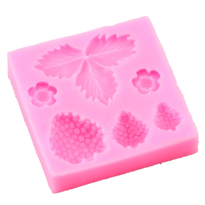 Seedomes 1 Pc 3D Strawberry and Flowers Silicone Mold for DIY Chocolate Gum Paste Handmade Ice Cream Crystal Cupcake Cake Topper Decor Ice Cube Candy Jelly Shots Fondant Mold Pudding Soap Mould Desserts - Image 2